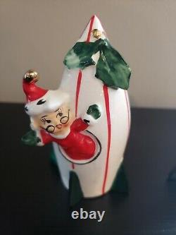 Vintage Holt Howard Santa & Mrs. Claus on Rockets Salt & Pepper Shakers