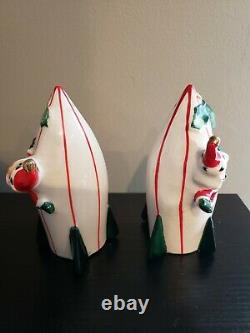 Vintage Holt Howard Santa & Mrs. Claus on Rockets Salt & Pepper Shakers