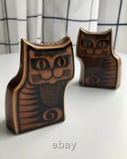 Vintage Hornsea Pottery Cats Salt & Pepper Brown Cruet Set John Cappison Design