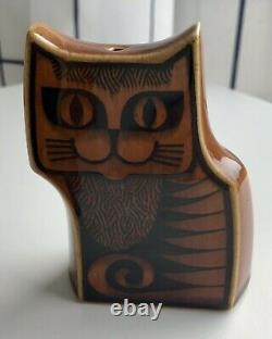 Vintage Hornsea Pottery Cats Salt & Pepper Brown Cruet Set John Cappison Design
