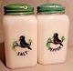 Vintage Htf Mckee Tipp City Hazel Atlas Black Birds Salt And Pepper Shakers