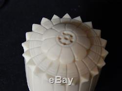 Vintage Ivory-Colored Lotus Style Salt & Pepper Shakers