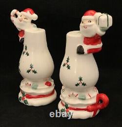 Vintage Japan Christmas Santas On Lanterns Salt & Pepper Shakers Japan 1960 MCM