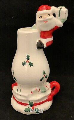 Vintage Japan Christmas Santas On Lanterns Salt & Pepper Shakers Japan 1960 MCM