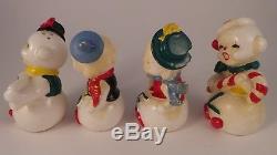 Vintage Japan Noel Snowman Salt Pepper Shakers Christmas