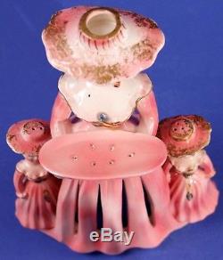 Vintage KREISS Jennifer PINK Napkin Doll Center Piece & her Salt Pepper Shakers