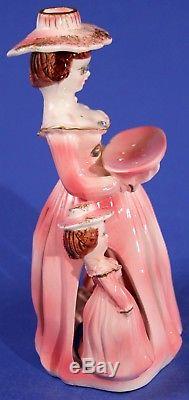 Vintage KREISS Jennifer PINK Napkin Doll Center Piece & her Salt Pepper Shakers