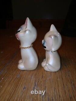 Vintage Kitsch Cat Kitty Kitten Salt Pepper Eyelash Anthropomorphic Japan