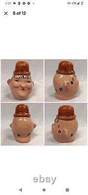 Vintage Laurel & Hardy Salt & Pepper Shakers Made in England By Beswick