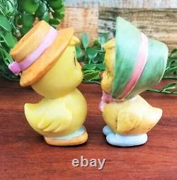Vintage Lefton Couple Baby Duck Birds Anthropomorphic Salt & Pepper Shakers RARE