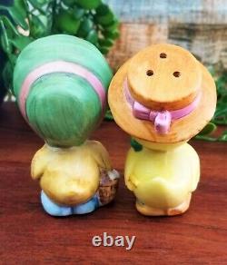 Vintage Lefton Couple Baby Duck Birds Anthropomorphic Salt & Pepper Shakers RARE