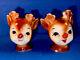 Vintage Lefton Rudolph the Red Nosed Reindeer Christmas Salt & Pepper Shakers