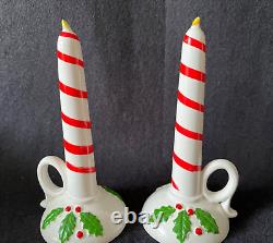 Vintage Lipper Mann Christmas Santa/Mrs Claus Candle Salt Pepper Shakers Japan