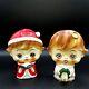 Vintage Lipper & Mann Salt & Pepper Shaker flat Head Christmas kitsch big eye