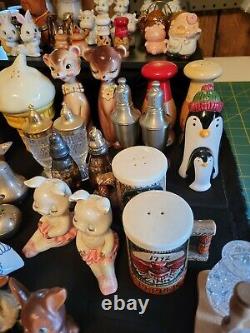 Vintage Lot of 29 Salt and Pepper Shakers Pewter, Crystal, China, Silver/6 Japan