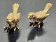 Vintage (MCM) Metal Gold Tone Plated Birds Salt and Pepper Shakers, Decor