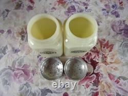 Vintage McKee Custard Glass Small Box Salt & Pepper Range Shakers