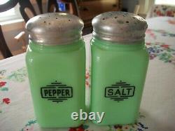Vintage McKee Jadeite Salt and Pepper Shakers