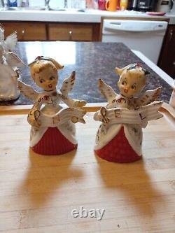 Vintage Menschik Goldman CAROLING NOEL ANGELS Salt Pepper Shakers Blonde Girls