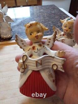 Vintage Menschik Goldman CAROLING NOEL ANGELS Salt Pepper Shakers Blonde Girls