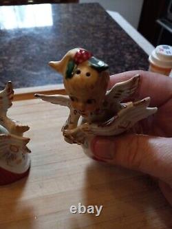 Vintage Menschik Goldman CAROLING NOEL ANGELS Salt Pepper Shakers Blonde Girls