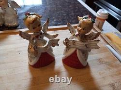 Vintage Menschik Goldman CAROLING NOEL ANGELS Salt Pepper Shakers Blonde Girls