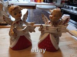 Vintage Menschik Goldman CAROLING NOEL ANGELS Salt Pepper Shakers Blonde Girls