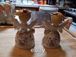 Vintage Menschik Goldman CAROLING NOEL ANGELS Salt Pepper Shakers Blonde Girls