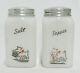 Vintage Milk Glass Scottie Dog Design Salt & Pepper Set