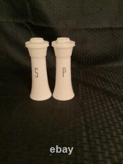 Vintage NOS Tupperware White withGold Hourglass Salt & Pepper Shakers 6 NEW