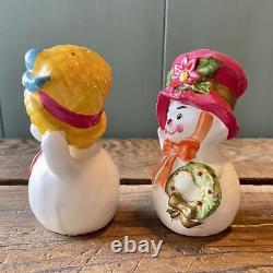 Vintage Napco Japan Christmas Snowman pair Salt and Pepper Shakers