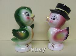 Vintage Norcrest Bird Couple withFlower & Top Hat Salt & Pepper Shakers