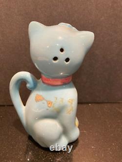 Vintage Norcrest Blue Cat Kitty Salt & Pepper Shakers Japan Ct-4 Novelty Figural