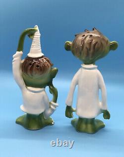 Vintage Norcrest Japan Gruesome Twosome Green Monsters Salt and Pepper Shakers