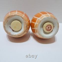 Vintage Noritake Southern Belle Salt & Pepper Shakers Rare Orange Deco Design