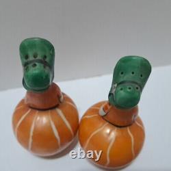 Vintage Noritake Southern Belle Salt & Pepper Shakers Rare Orange Deco Design