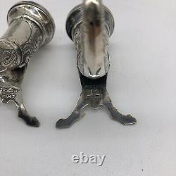 Vintage Norway Sterling Silver Viking Horn Salt & Pepper Theodor Olsen 33.1g