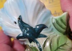 Vintage PY Anthropomorphic Blue Flower Salt And Pepper Shakers Japan. So Sweet