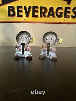 Vintage PY Anthropomorphic Frying pans Salt And Pepper Shakers Miyao Mcm
