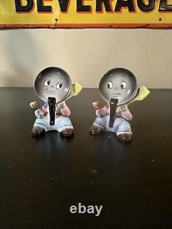 Vintage PY Anthropomorphic Frying pans Salt And Pepper Shakers Miyao Mcm