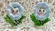 Vintage PY Blue Flower Face Anthropomorphic Salt and Pepper Shakers Japan