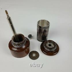Vintage Peugeot Christofle Silver and Mahogany Salt and Pepper Mills