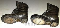 Vintage Pug Dog & Cat Puss In Boots salt and pepper shakers Pewter Glass Eyes