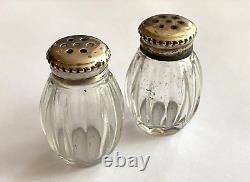 Vintage Rare Christofle Orfevrerie Silver Crystal Salt and Pepper Shakers France