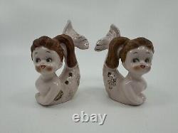 Vintage Relco Japan Mermaid Shakers Pink MCM