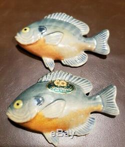 Vintage Rosemeade Bluegill Salt and Pepper Shakers Rare USA Fish