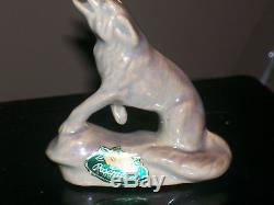 Vintage Rosemeade Howling Wolf Coyote Dog Salt/Pepper Shaker Dakota Art Pottery