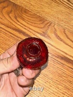 Vintage Ruby Red Glass Strawberry Hanging Salt and Pepper Shakers Japan EUC