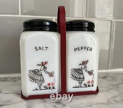 Vintage Salt & Pepper Shaker Set Tipp City McKee Watering Can Lady Girl