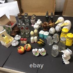 Vintage Salt & Pepper Shakers Lot Of 24 Plus 3 Single Shakes RARE New & Old